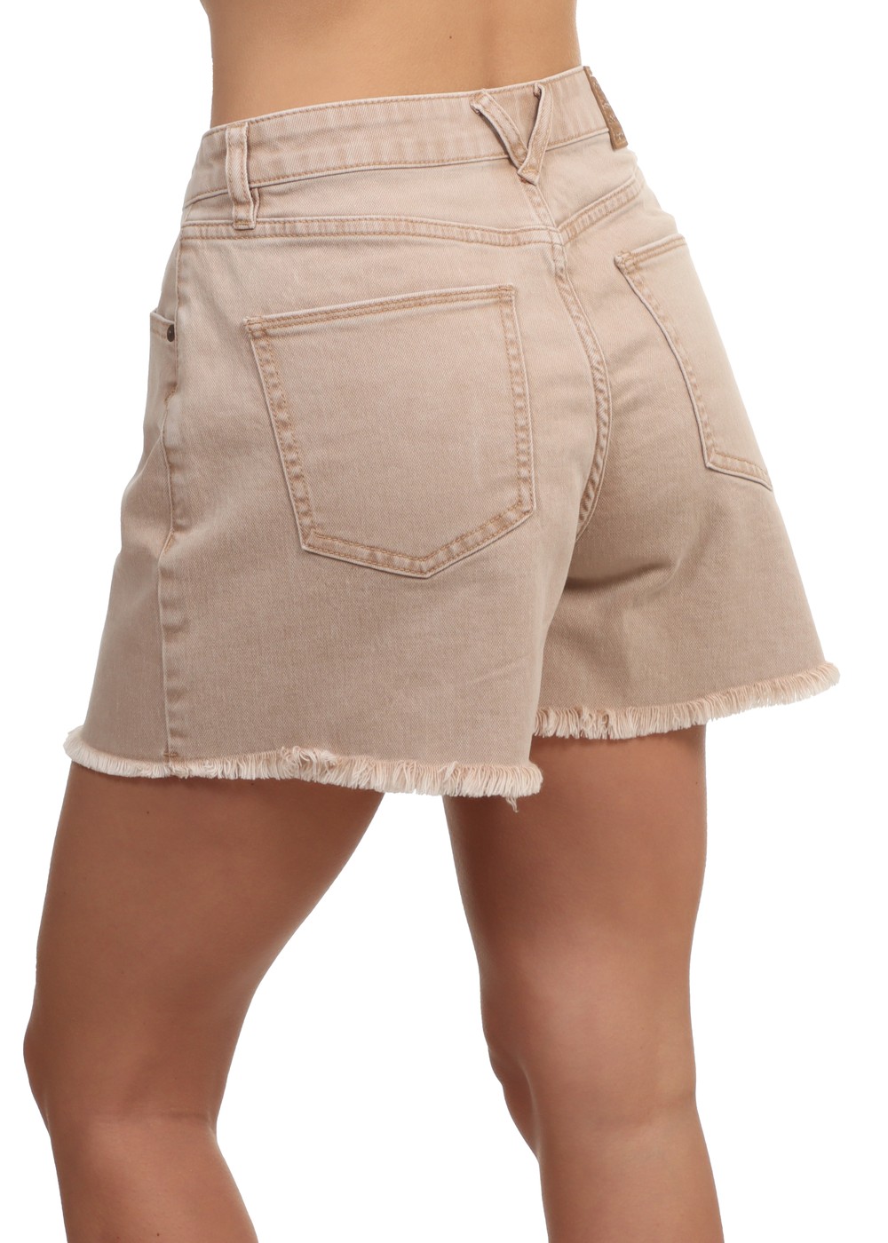 Volcom Stone Step Hi Rise Denim Shorts Mocha