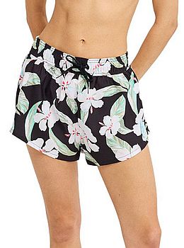 Roxy No Bad Waves Print Boardshorts Anthracite Black Flowers