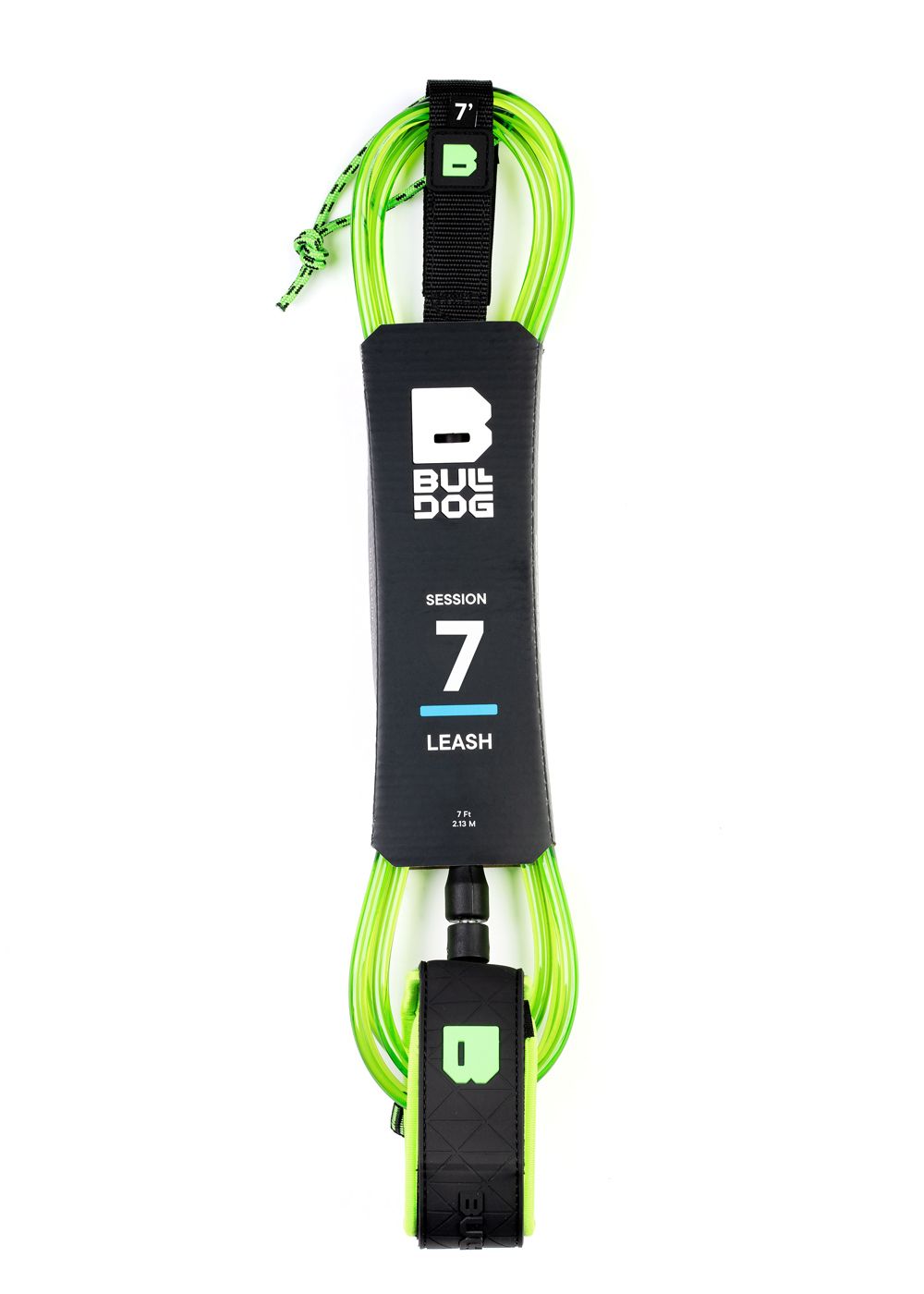 Bulldog Surfboard Leash 7ft Black/Lime