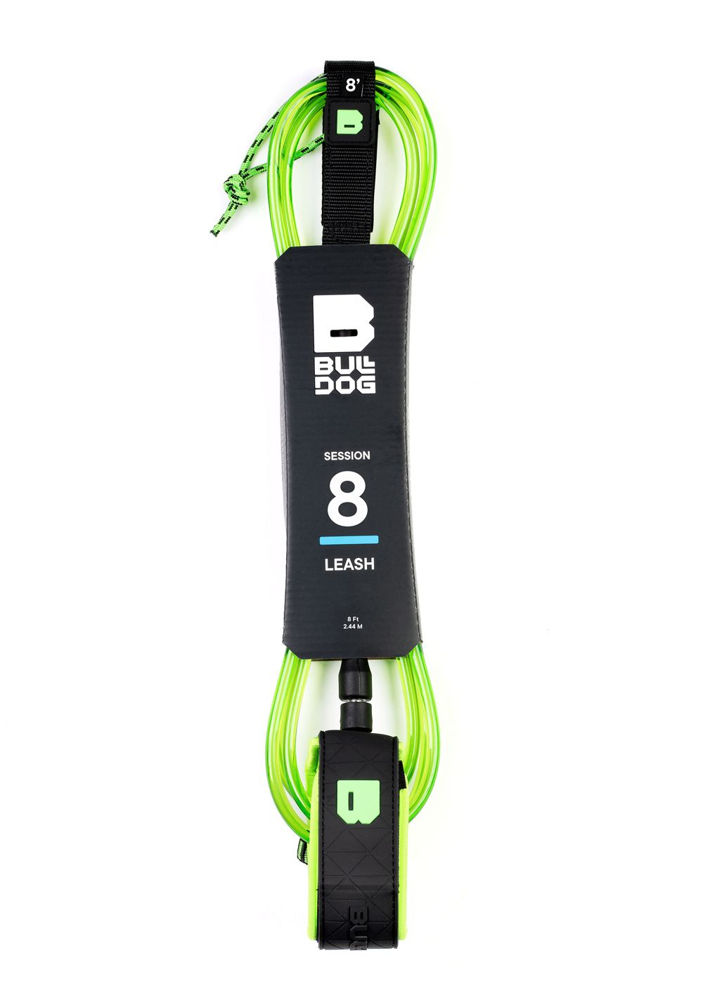 Bulldog Surfboard Leash 8ft Black/Lime