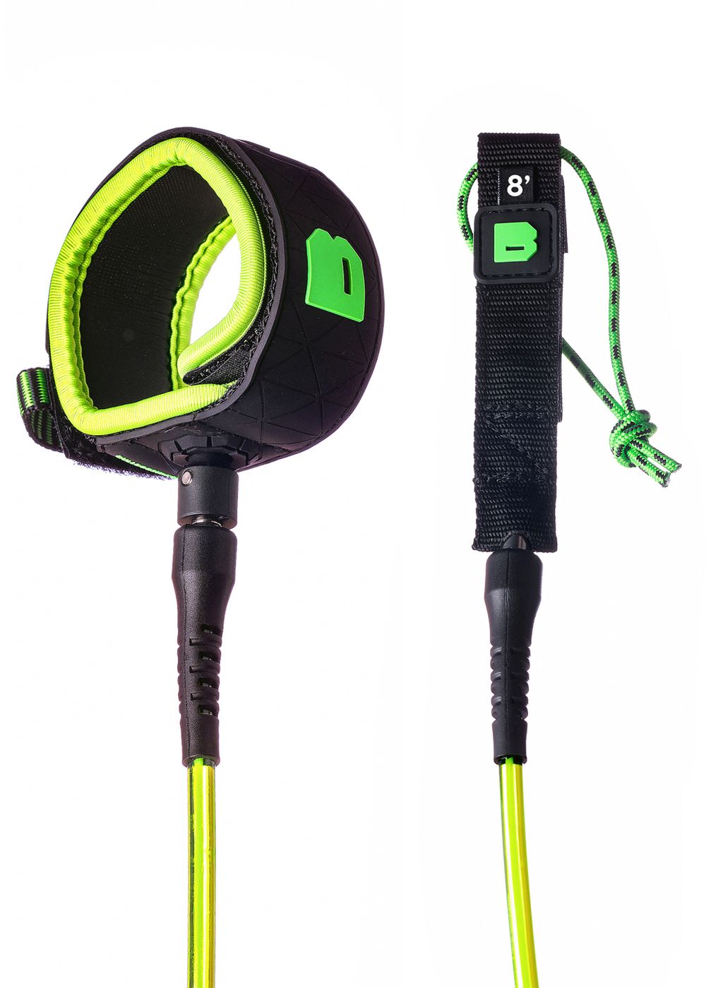 Bulldog Surfboard Leash 8ft Black/Lime