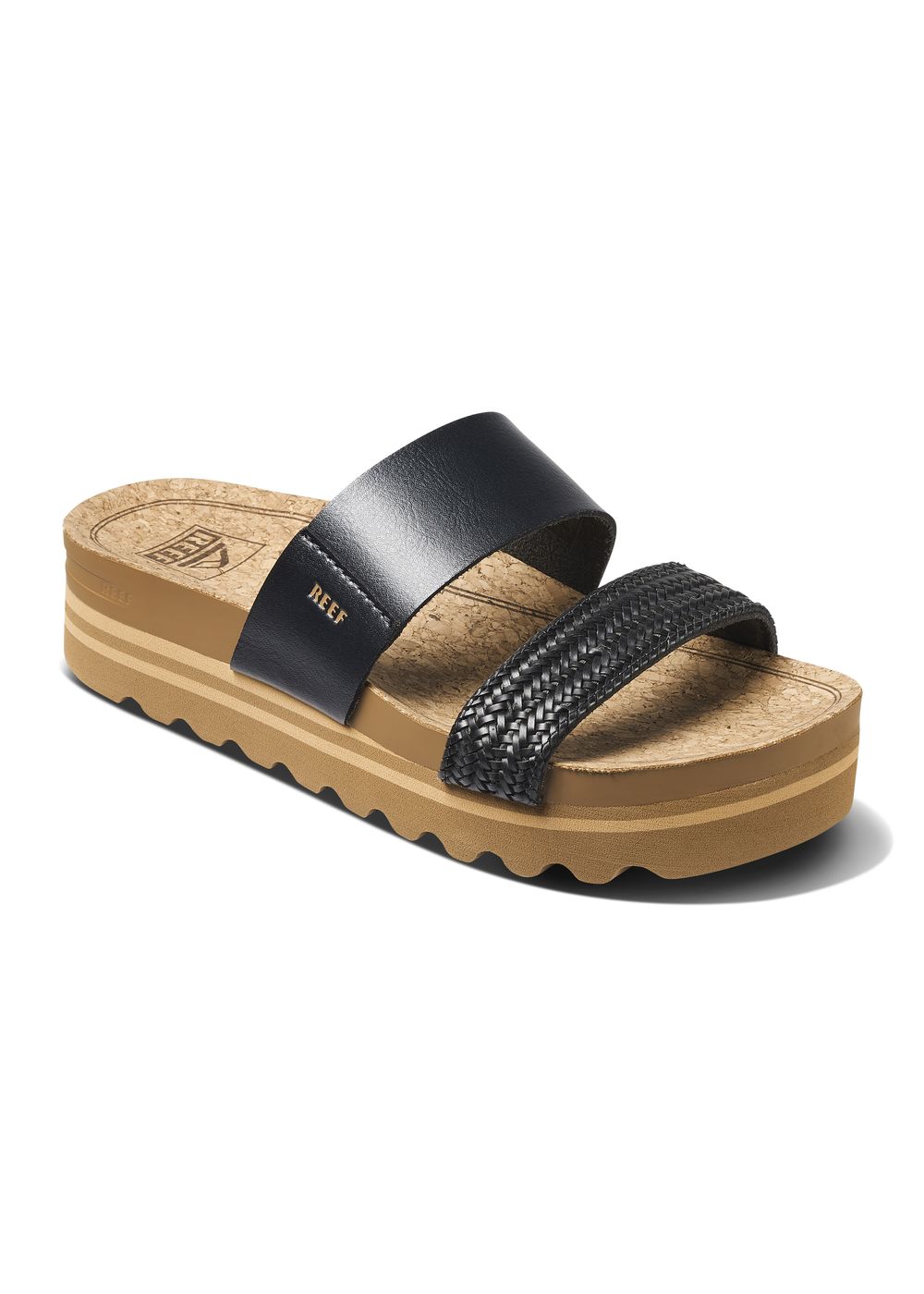 Reef Cushion Vista Hi Sandals Black Braid