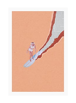 Ciel Glue Flower Power Surf Print 50cm x 70cm