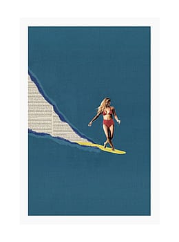 Ciel Glue Fleur Bleue Surf Print 50cm x 70cm
