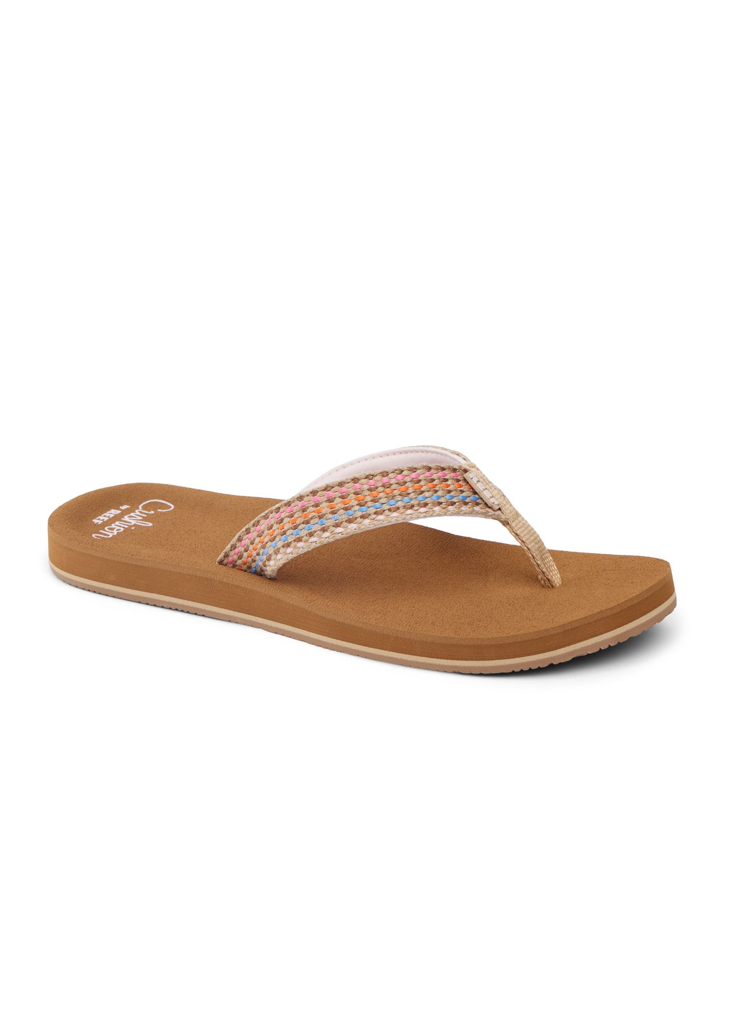 Reef Baja Elana Flip Flops Brown Pink