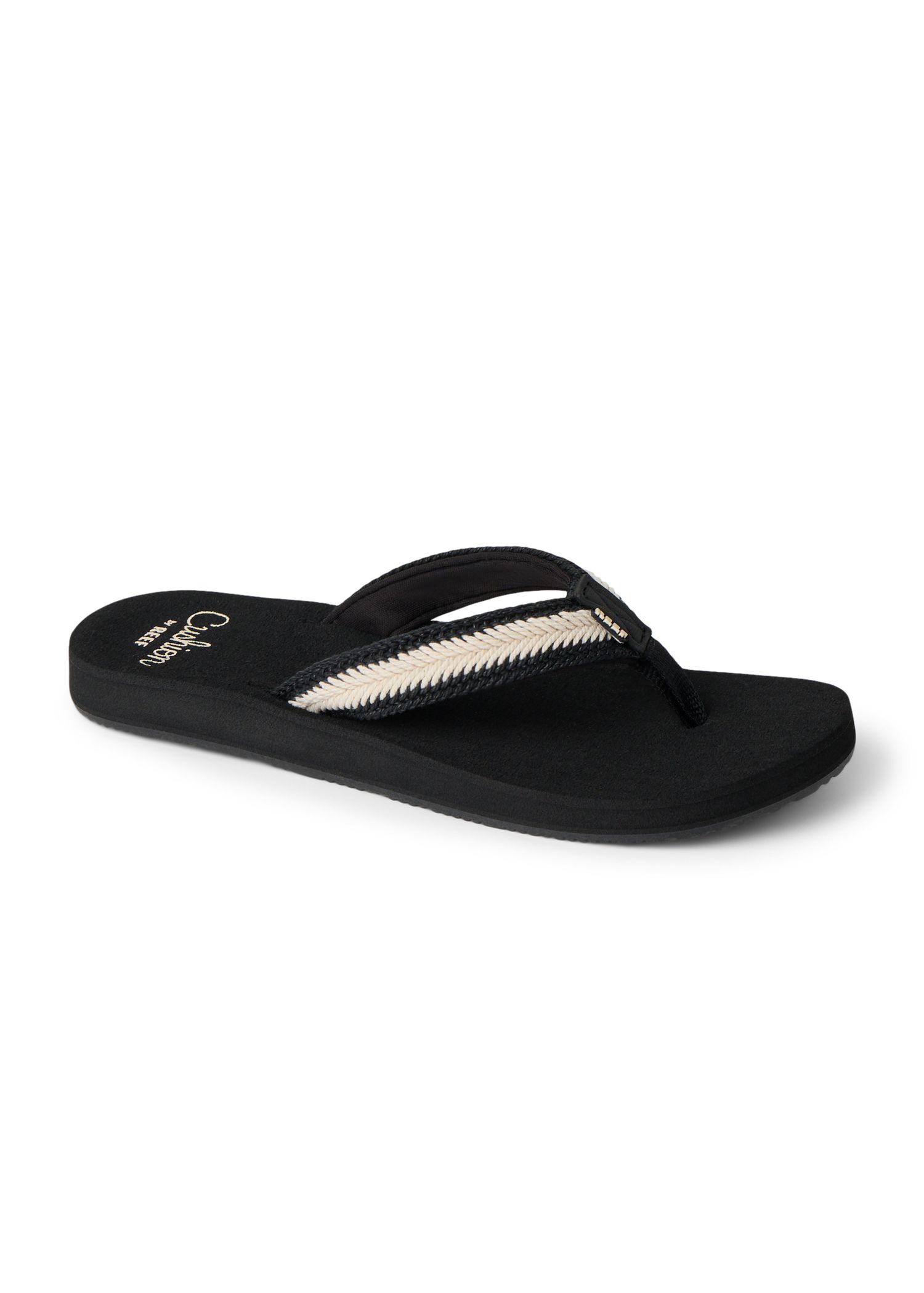 Reef Baja Maria Flip Flops Black Vintage