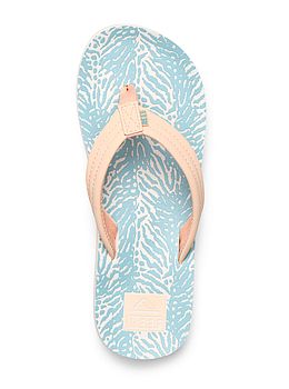 Reef Girls Ahi Flip Flops Peach Blue Animal