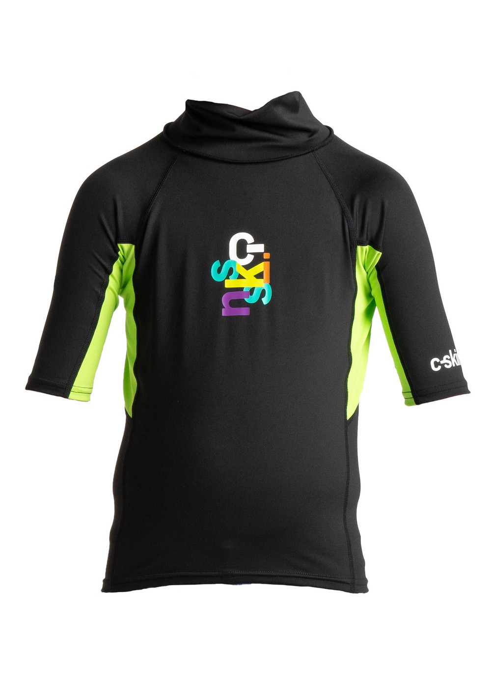 CSkins Kids Rash X UV Rashvest Black/Lime