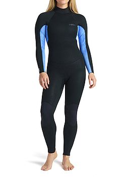 CSkins Ladies Surflite 4/3 Back Zip Wetsuit Black/Blue