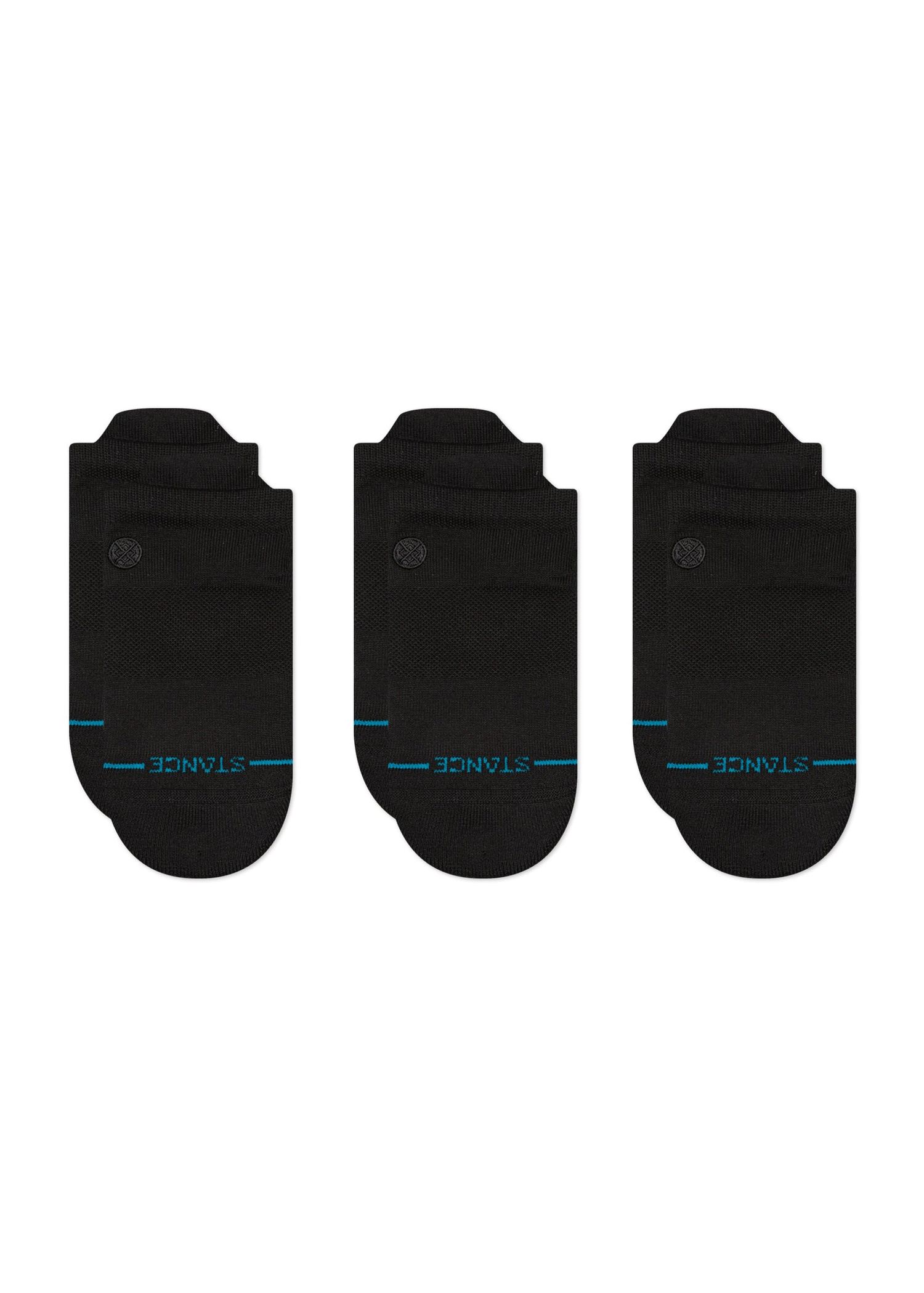 Stance Icon Low Tab 3 Pack Socks Black Black