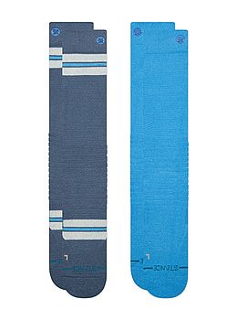 Stance Kaden 2 Pack Mid Poly Snow Socks Sea Blue