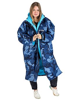 Dryrobe Long Sleeve Changing Robe Blue Camo/Blue