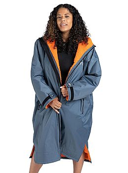 Dryrobe Long Sleeve Changing Robe Dark Grey/Orange