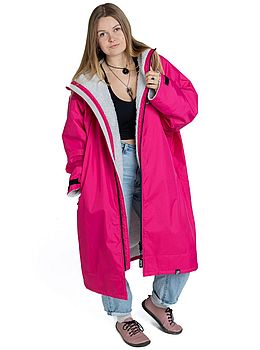 Dryrobe Long Sleeve Changing Robe Pink/Light Grey