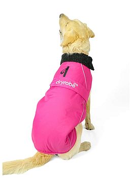 Dryrobe Dog Waterproof Dog Coat Pink/Black