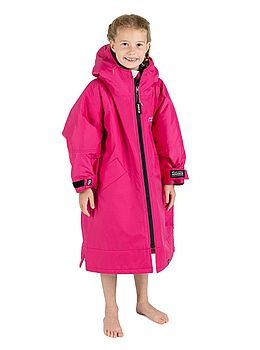 Dryrobe Kids Long Sleeve Changing Robe Pink Grey