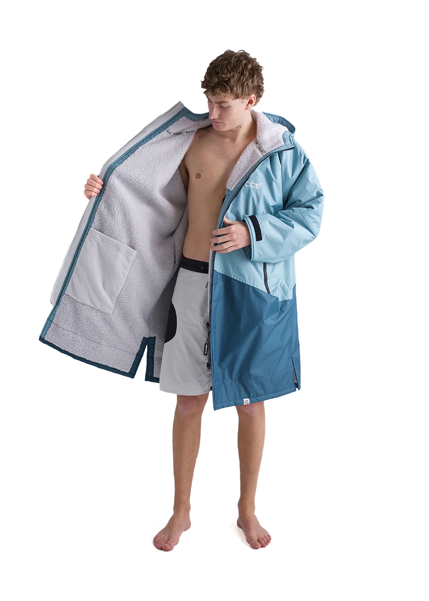 Dryrobe Long Sleeve Changing Robe Blue/Light Grey