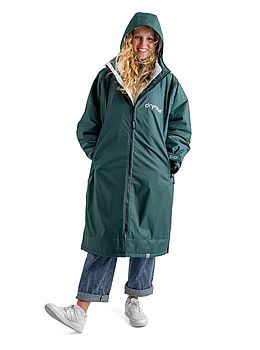 Dryrobe Long Sleeve Changing Robe Dark Green/Cloud