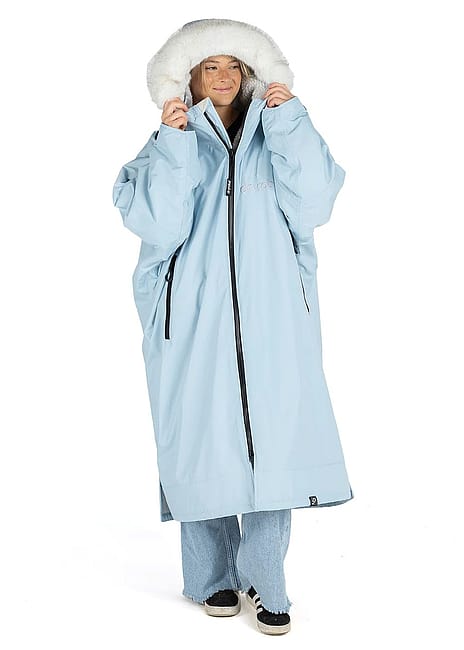 Ice Box Robe Dryrobe Long Sleeve Changing Robe Alpine Ice Blue