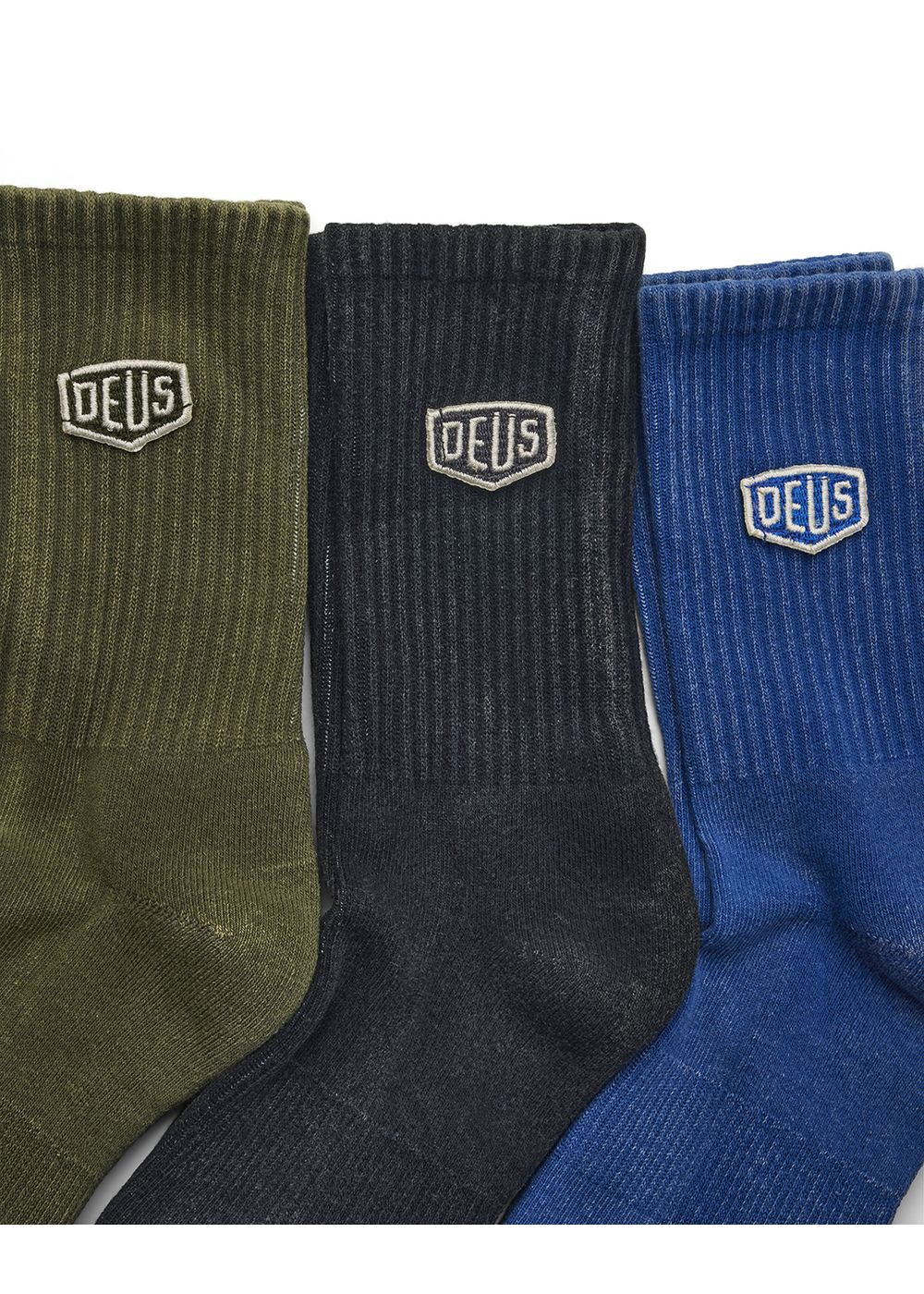 Deus Shield Garment Dyed 3 Pack Socks Multi