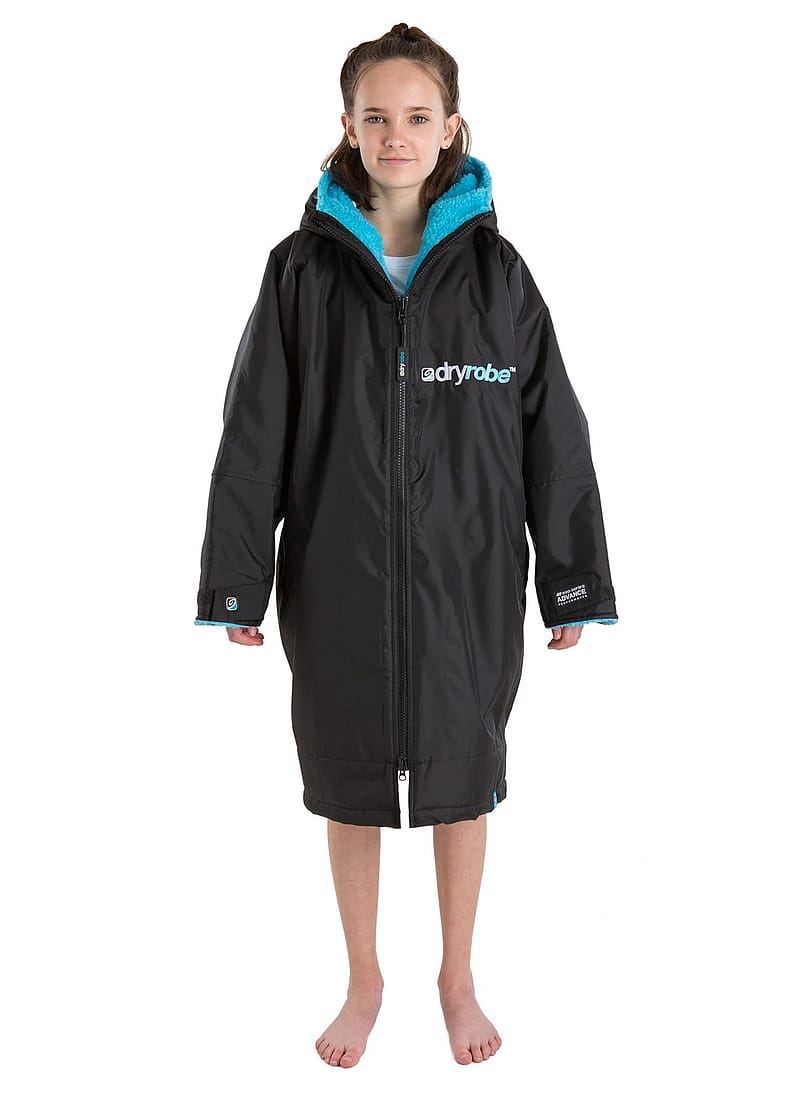 Dryrobe Kids Long Sleeve Changing Robe Black Blue
