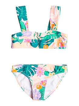 Roxy Girls Paradisiac Island 2 Piece Bikini Set Mint Tropical