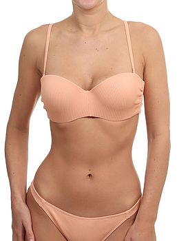 Roxy Rib Love The Beach Vibe Bikini Top Salmon