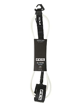 FCS All Round Essential Surf Leash 6FT White/Black