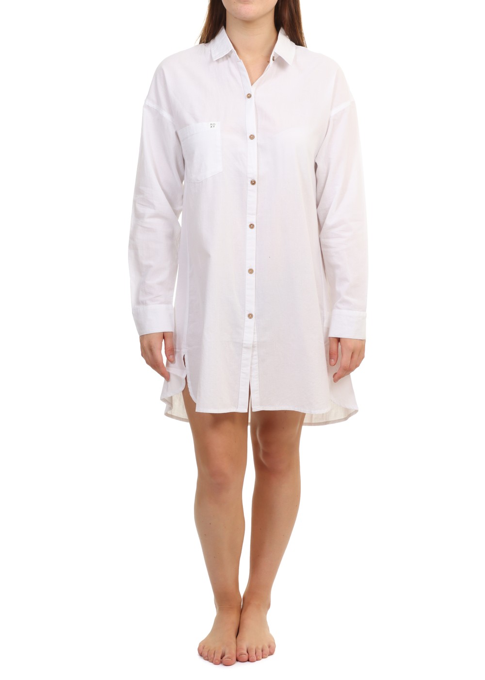 Roxy Good Surf Time Shirt Dress Bright White