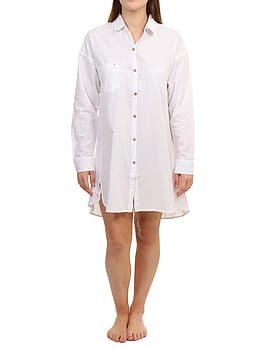 Roxy Good Surf Time Shirt Dress Bright White