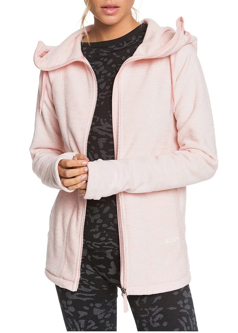Wec Roxy Pink Roxy Electric Feelin Zip Fleece Silver Pink
