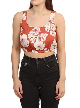 Roxy Silver Glow Printed Top Marsala Isha