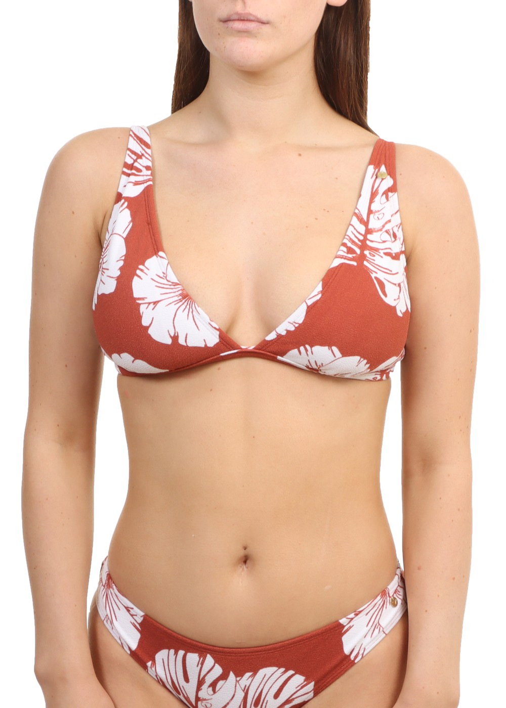 Roxy Garden Trip Tri Bikini Top Marsala