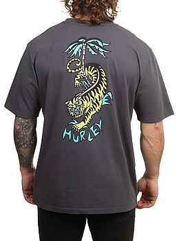 Hurley Etam Tiger Tee Dark Stone Grey