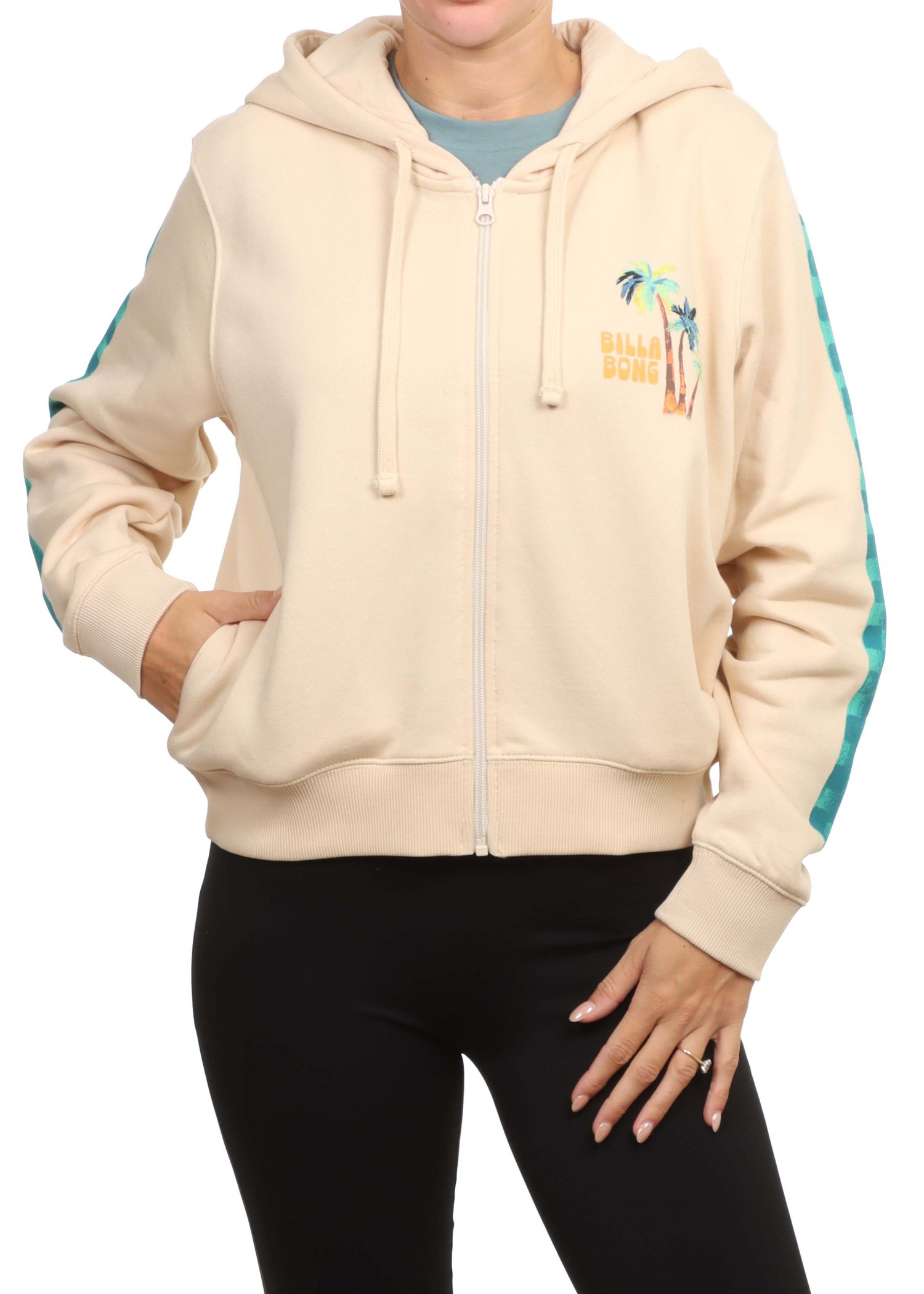 Billabong On Vacay Zip Hoodie White Cap