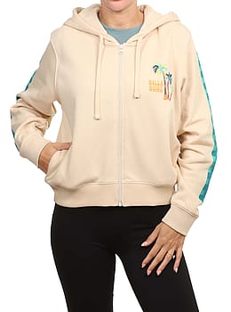 Billabong On Vacay Zip Hoodie White Cap