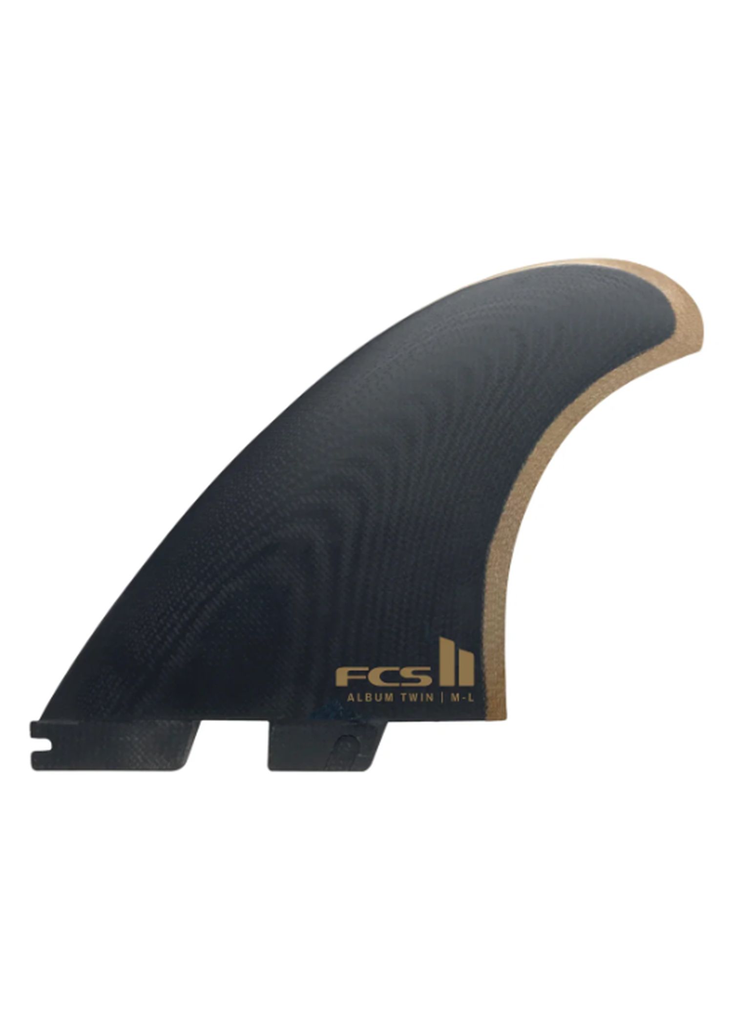 FCS 2 Album Twin+1 PG M-L Surfboard Fins Blk/Gold