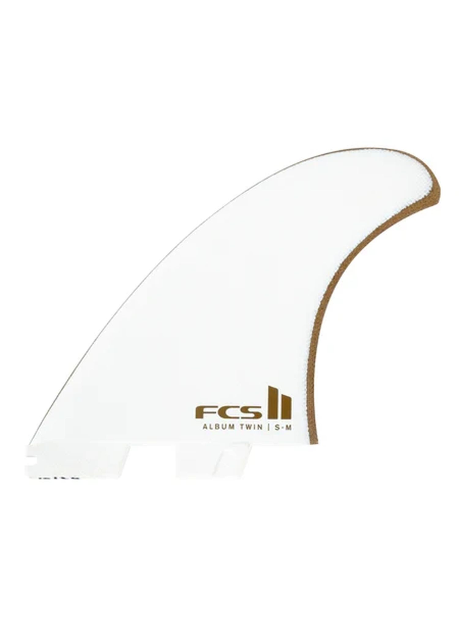FCS 2 Album Twin+1 PG S-M Surfboard Fins White/Gold