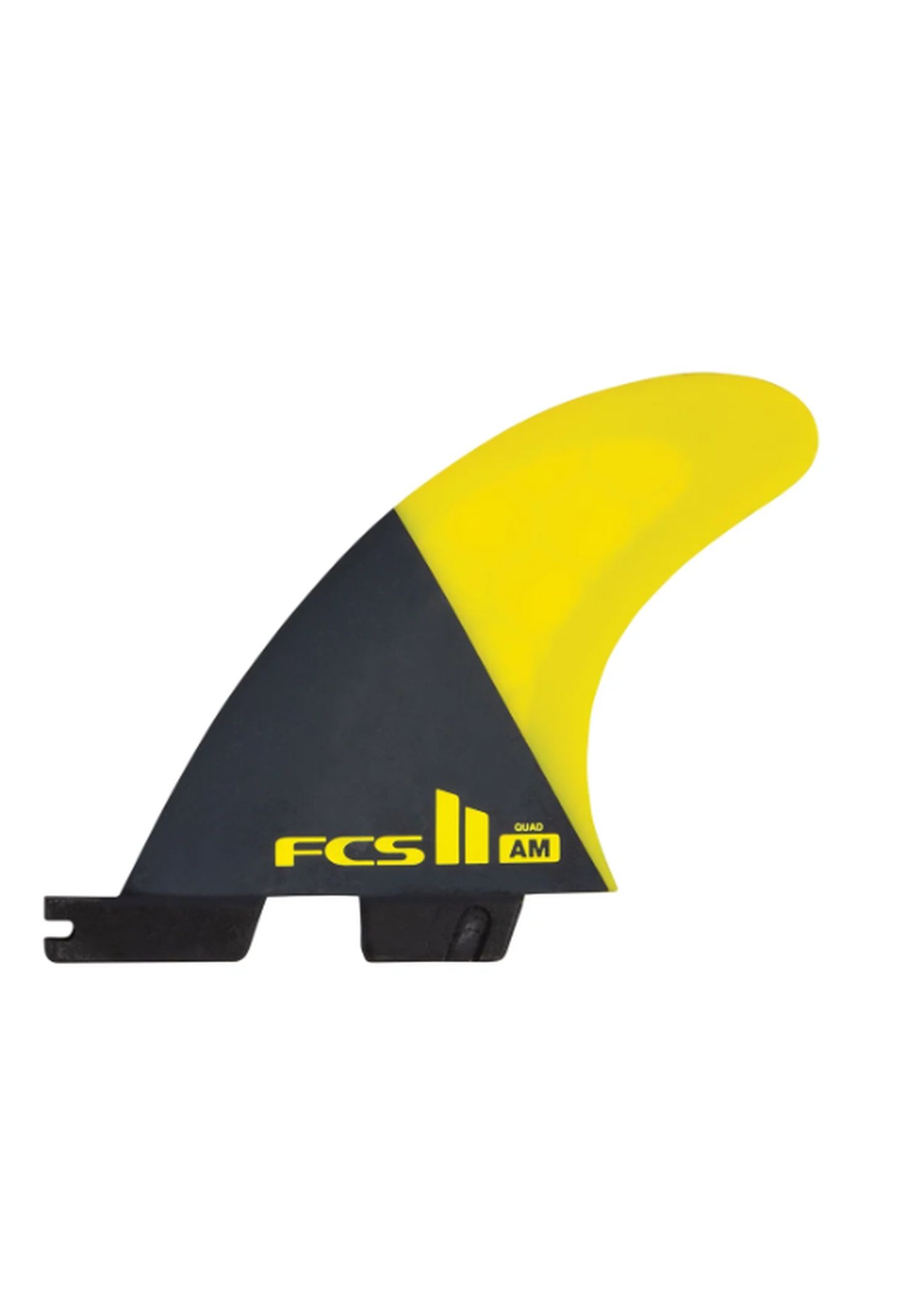 FCS 2 AM PC Large Quad Rear Surfboard Fins Yellow