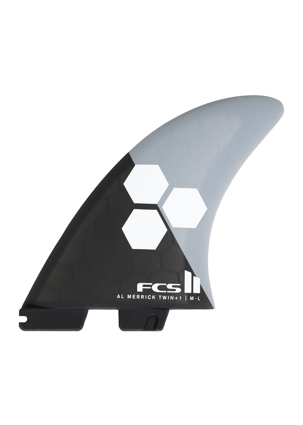 FCS 2 AM Twin+1 Surfboard Fins Grey