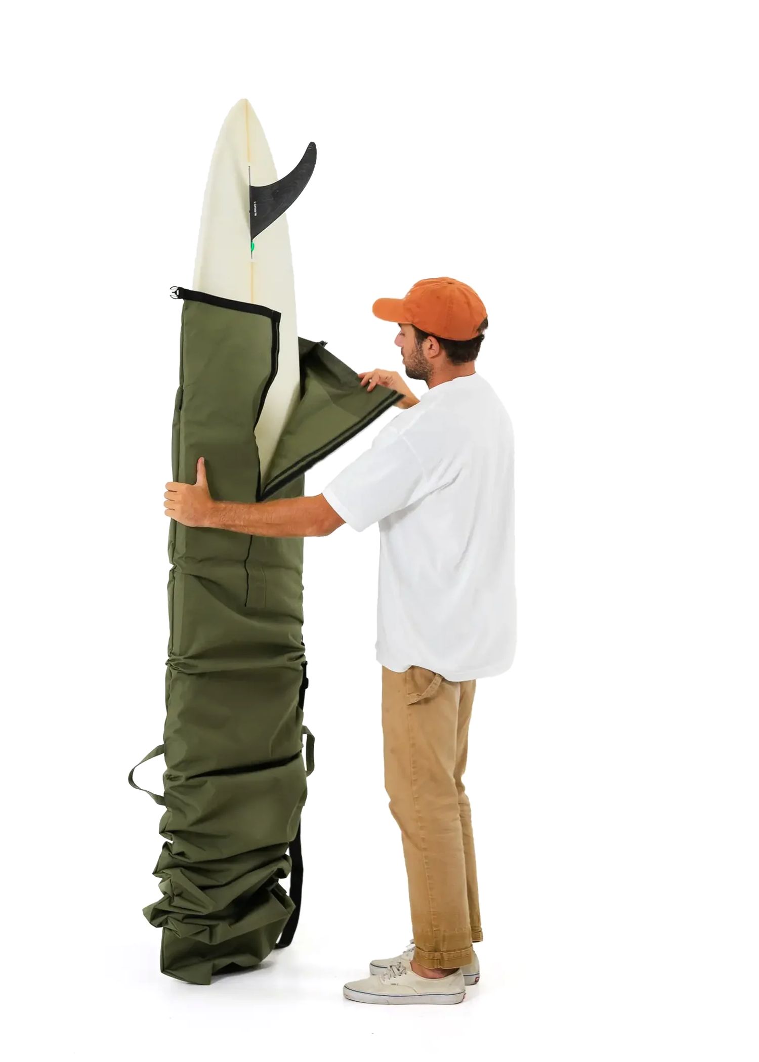 FARO 8ft Adjustable Canvas Surfboard Bag Olive