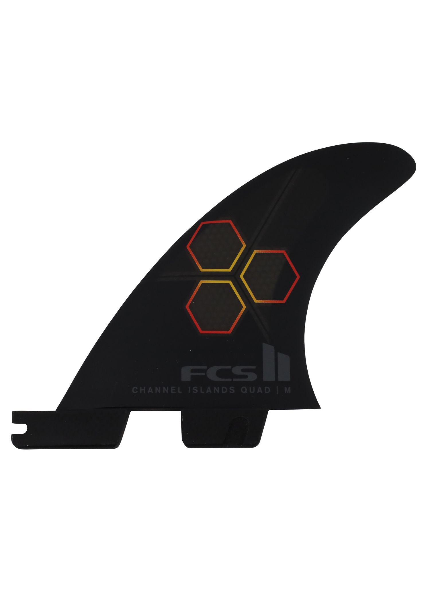 FCS 2 CI PC Large Quad Rear Fins Black/Flame