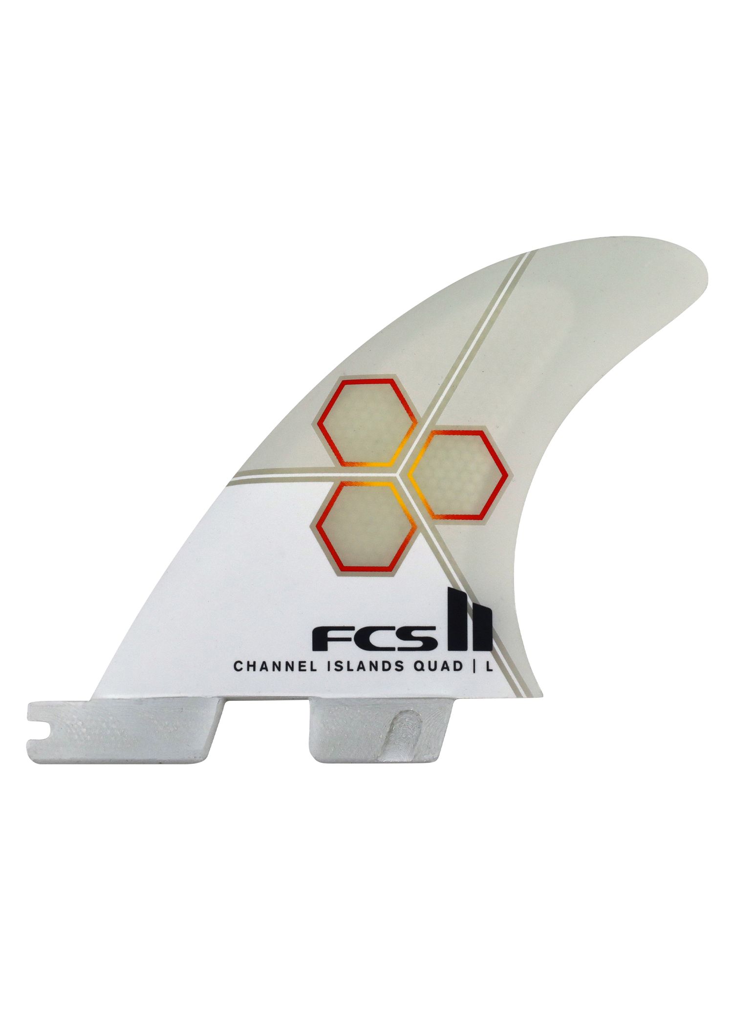 FCS 2 CI PC Large Quad Rear Fins White/Flame