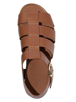 FitFlop Gracie Leather Fisherman Sandals Deep Tan