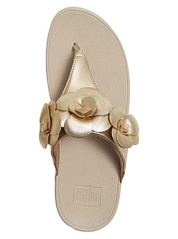 FitFlop Lulu Flower Flip Flops Platino