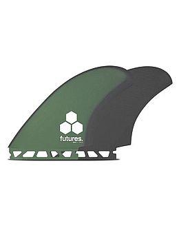 Futures BMT Fiberglass Twin Surfboard FIns Grn/Gry