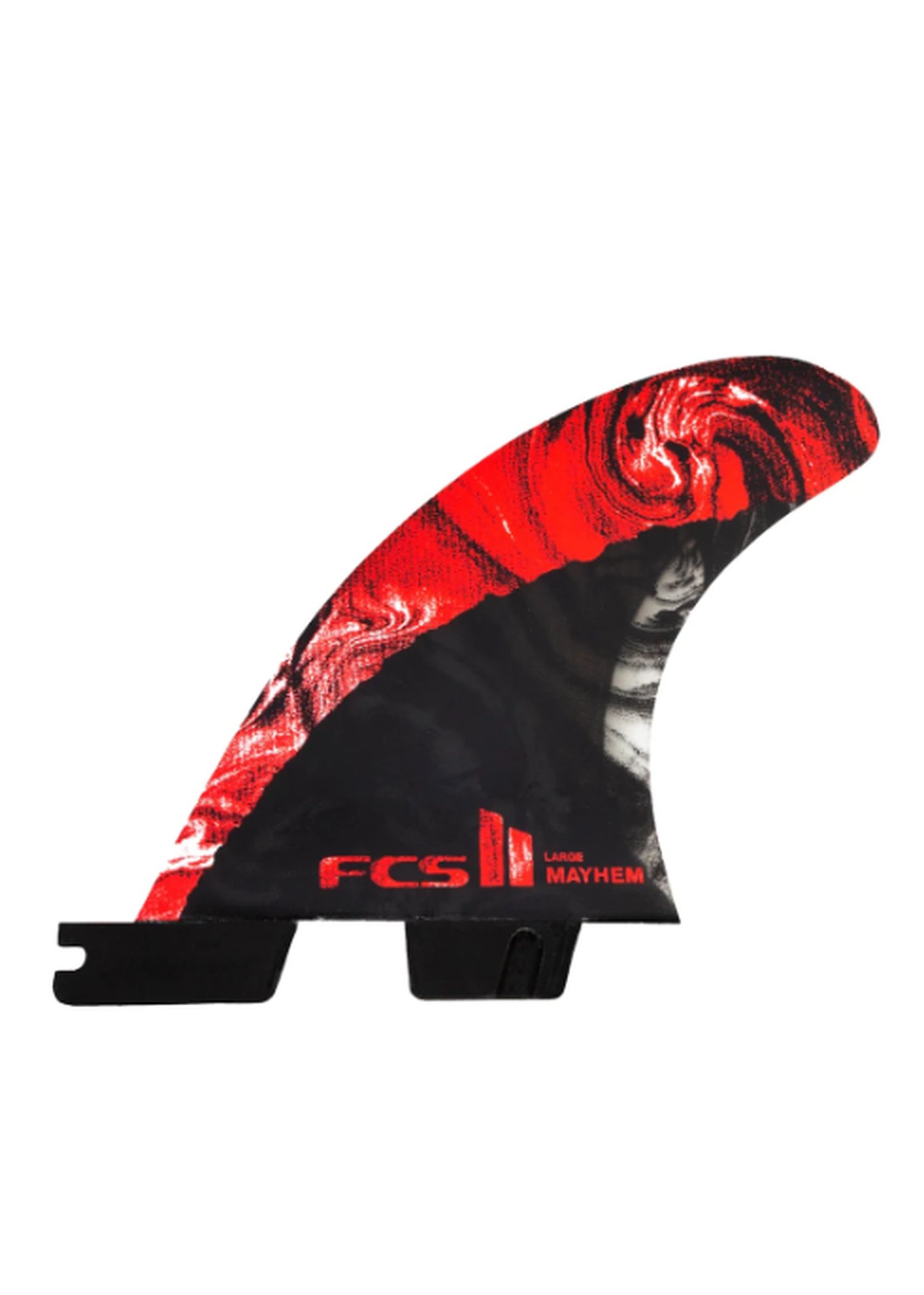 FCS 2 Mayhem PC Carbon Large Quad Rear Fins Red