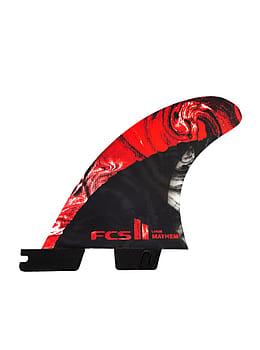 FCS 2 Mayhem PC Carbon Large Quad Rear Fins Red