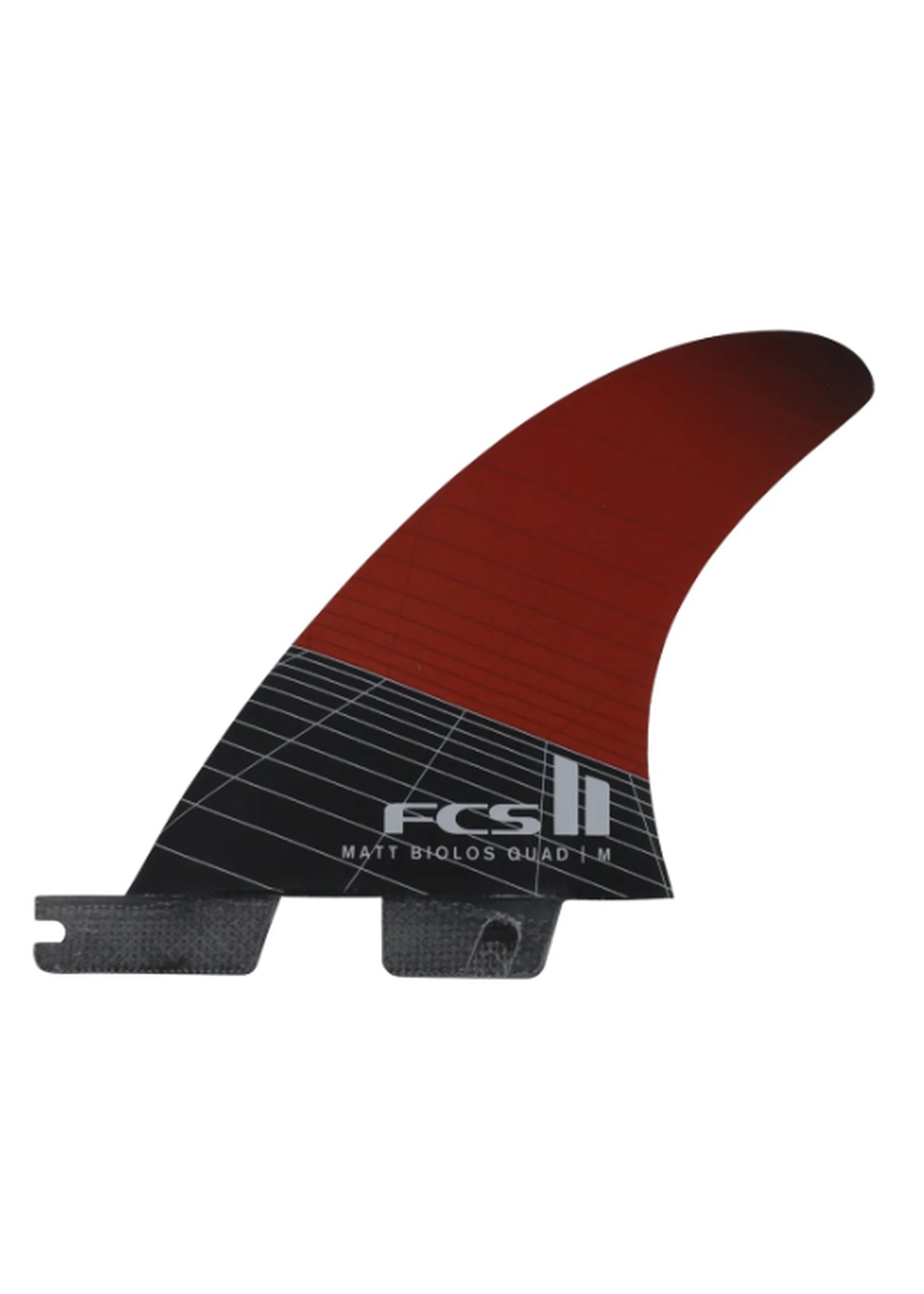FCS 2 MB PC Carbon Medium Quad Rear Fins Red