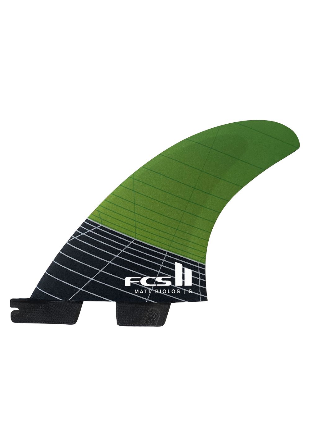 FCS 2 MB PC Carbon Small Surfboard Fins Green